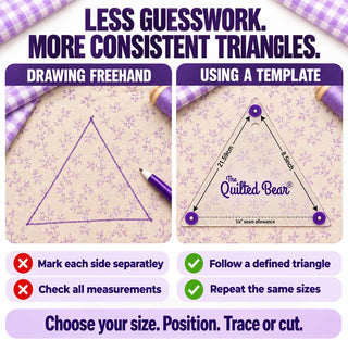 The Quilted Bear Large Quilting Templates - Triangle - Set of 4 (4.5" - 9.5")