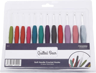 The Quilted Bear 12 Piece Ergonomic Crochet Hooks Set (2mm-8mm)