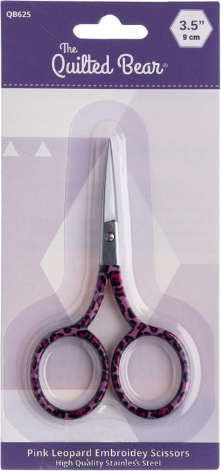 The Quilted Bear Pink Leopard Print Embroidery Scissors (3.5")