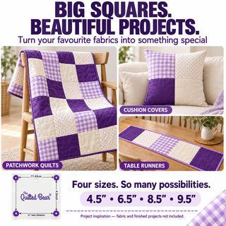 The Quilted Bear Large Quilting Templates - Square - Set of 4 (4.5" - 9.5")