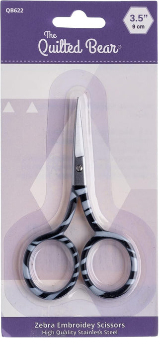 The Quilted Bear Zebra Print Embroidery Scissors (3.5")