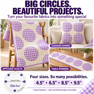 The Quilted Bear Large Quilting Templates - Circle - Set of 4 (4.5" - 9.5")