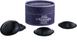 The Quilted Bear Leather Pattern weights 4 x 60mm (black)