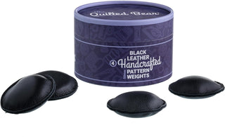 The Quilted Bear Leather Pattern weights 4 x 50mm (Black)