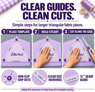 The Quilted Bear Large Quilting Templates - Triangle - Set of 4 (4.5" - 9.5")