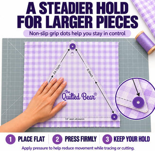 The Quilted Bear Large Quilting Templates - Triangle - Set of 4 (4.5" - 9.5")