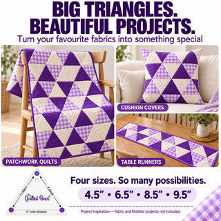 The Quilted Bear Large Quilting Templates - Triangle - Set of 4 (4.5" - 9.5")