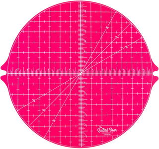 The Quilted Bear Circular Rotating Cutting Mat 14" x 14" (pink)