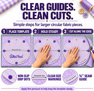 The Quilted Bear Large Quilting Templates - Circle - Set of 4 (4.5" - 9.5")