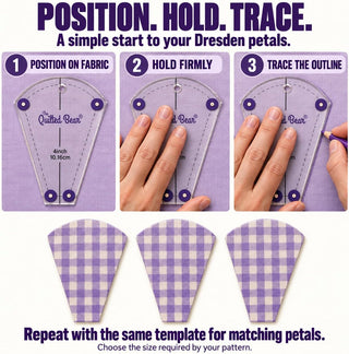 The Quilted Bear - Dresden Quilting Templates - Set of 8 (2 Inch - 6 Inch)