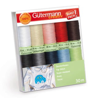 Gutermann Top Stitch Assorted Thread Set 10 x 30m