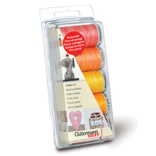 Gutermann Machine Embroidery Cotton No.12 Thread Set 5 x 200m Sunny