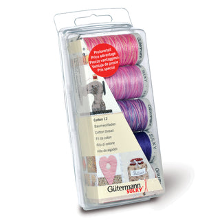 Gutermann Machine Embroidery Cotton No.12 Thread Set 5 x 200m Berry