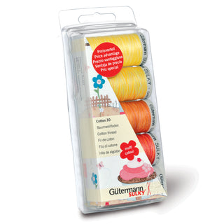 Gutermann Cotton No.30 Thread Set 5 x 300m Yellow and Red