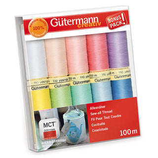 Gutermann Sew-All Pastels 100% Polyester Thread Set 10 x 100m