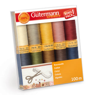 Gutermann Natural Cotton 50 Thread Set 10 x 100m