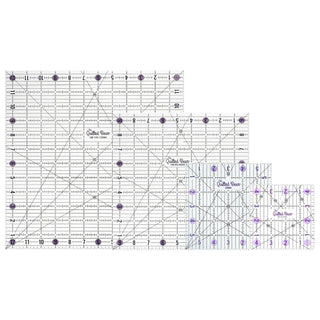 The Quilted Bear Non-Slip Acrylic Quilting Rulers (4.5", 6", 9.5" & 12.5" Bundle)