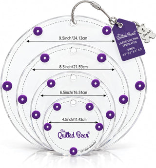 The Quilted Bear Large Quilting Templates - Circle - Set of 4 (4.5" - 9.5")