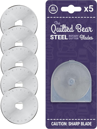 The Quilted Bear 45mm Replacement Rotary Blades - 5 Pack