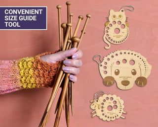 The Quilted Bear Wooden Knitting Gauge (Sheep)
