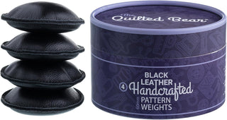 The Quilted Bear Leather Pattern weights 4 x 60mm (black)