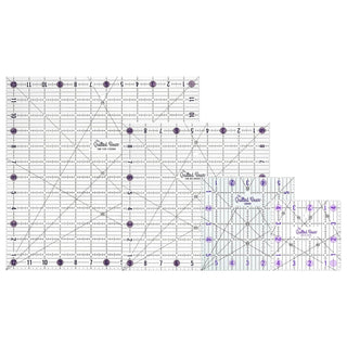 The Quilted Bear Non-Slip Acrylic Quilting Rulers (4.5", 6", 9.5" & 12.5" Bundle)