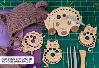The Quilted Bear Wooden Knitting Gauge (Sheep)