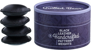 The Quilted Bear Leather Pattern weights 4 x 50mm (Black)