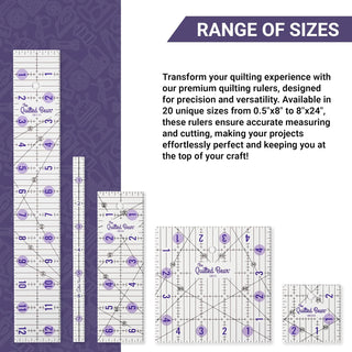 The Quilted Bear Non-Slip Acrylic Quilting Rulers (3.5" x 18.5")