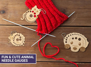 The Quilted Bear Wooden Knitting Gauge (Sheep)