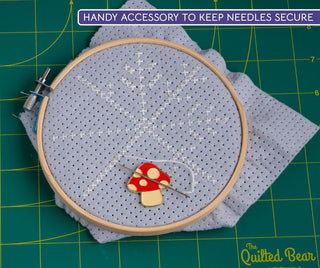 The Quilted Bear Magnetic Needle Minder (Mushrooms)