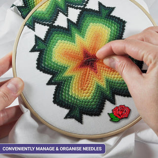 The Quilted Bear Magnetic Needle Minder (Roses)