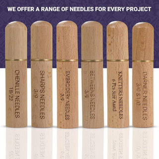 The Quilted Bear Gold Eye Darning Needles with Wooden Case (3/2/1)