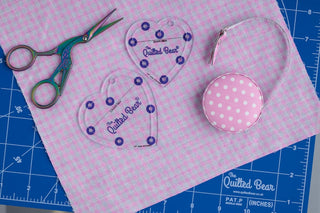 The Quilted Bear Heart Quilting Templates - Set of 8 (3/4 inch - 3 inches)