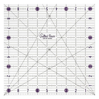 The Quilted Bear Non-Slip Acrylic Quilting Rulers (9.5" x 9.5")