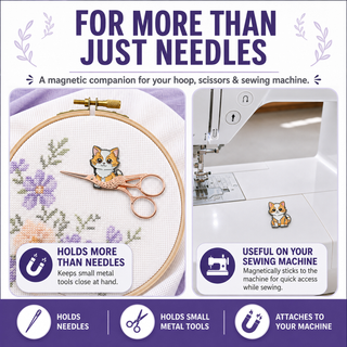 The Quilted Bear Magnetic Needle Minder (Cat)