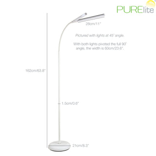 PURElite Twin Floor Lamp Natural Daylight - White