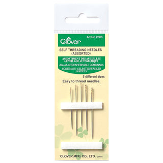 Clover Assorted Self Threading Needles 5 Sizes