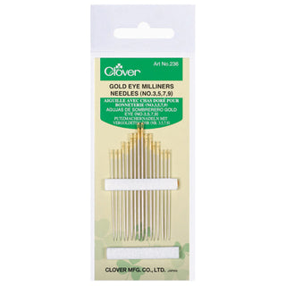 Clover Gold Eye Milliners Needles 3-9