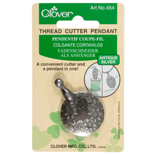 Clover Antique Silver Thread Cutter Pendant