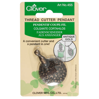 Clover Antique Gold Thread Cutter Pendant