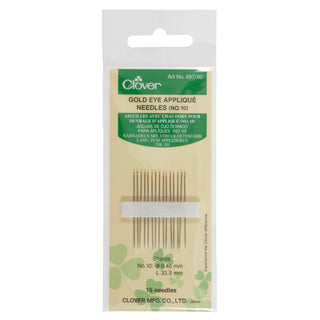 Clover Gold Eye Applique Needles Size 10