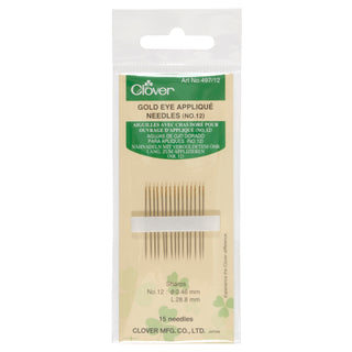 Clover Gold Eye Applique Needles Size 12