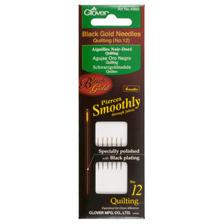 Clover Black Gold Quilting Needles Size 12