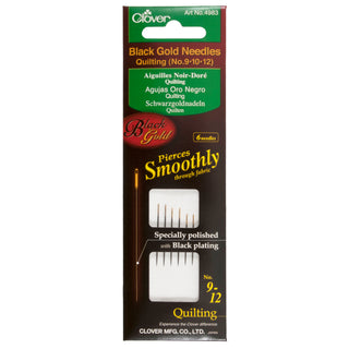 Clover Black Gold Quilting Needles Assorted
