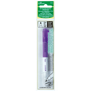 Clover Air Erasable Purple Fine Fabric Marker with Eraser