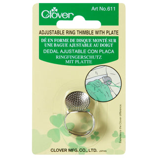 Clover Adjustable Ring Thimble with Plate
