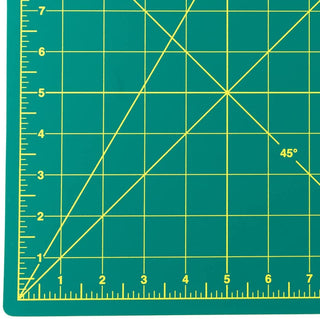 The Quilted Bear 12" x 18" (A3) Double Sided Self Healing Cutting Mat - Green