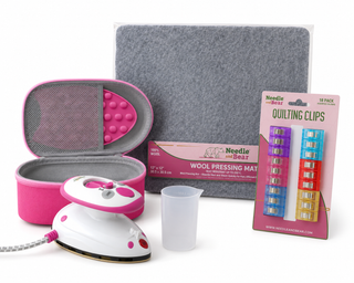 Needle and Bear - Premium Mini Steam Iron Bundle (Pink)