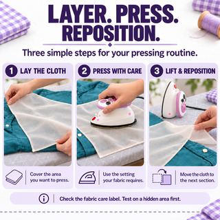 The Quilted Bear Silk Organza Pressing Cloth, Large 55x75 cm